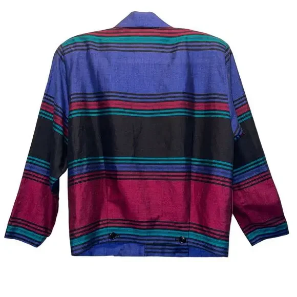 Perry Ellis Portfolio Vintage Stripe Skirt Jacket Suit Set - Picture 5 of 16